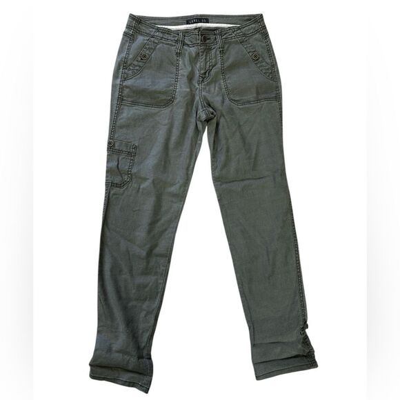Level 99 lightweight linen, and LYOCELL Green Cargo Pants size 25 - Picture 1 of 10